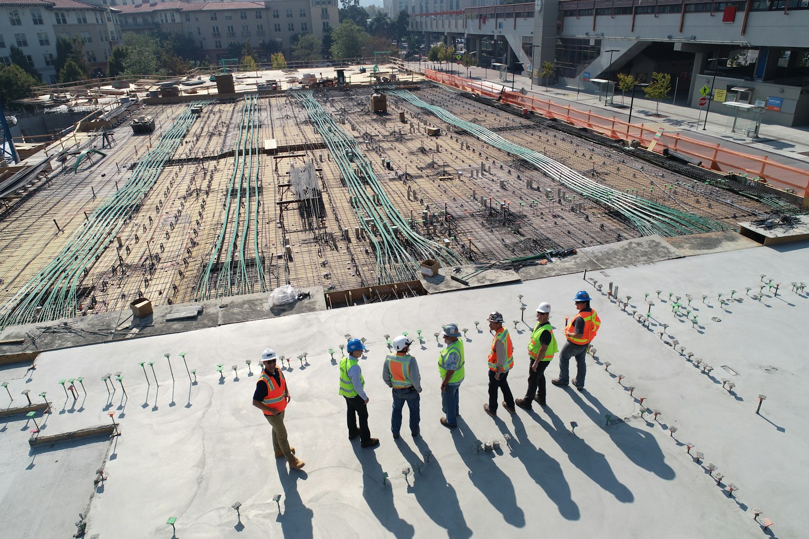 Pinnacle Excavation crew reviewing a job site